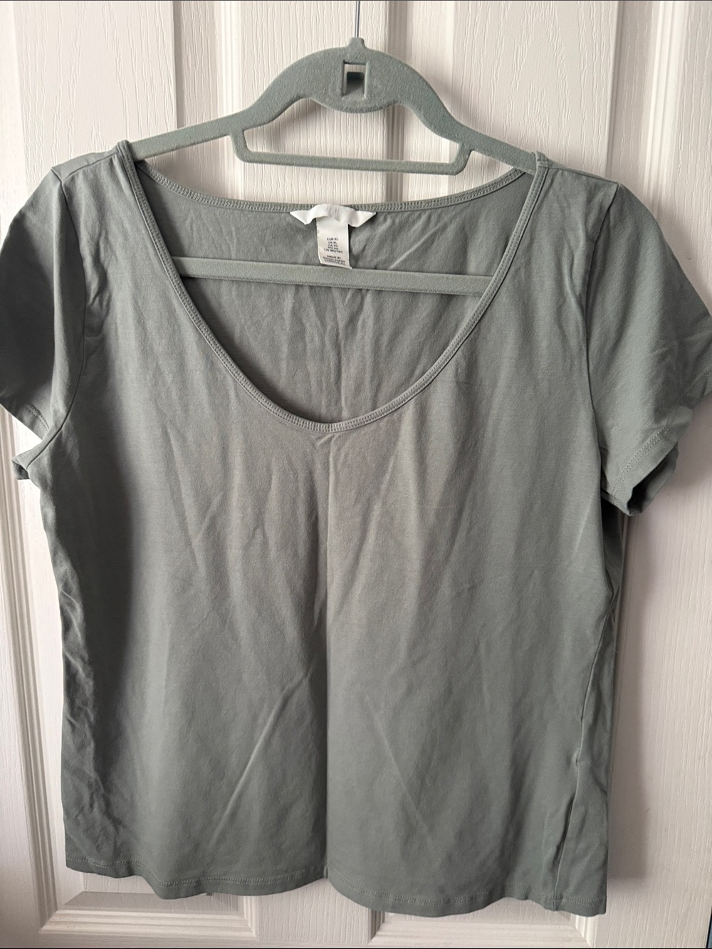 H&M Sage Green Scoop Neck Short Sleeve Tee. The green is a xl & the sand is a L